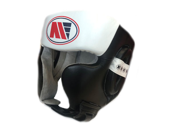 Main Event Pro Spar Head Guard with Cheek Protector Black White